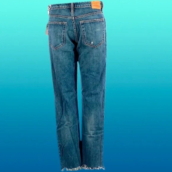NWT $89 Lucky Brand | Bohemian | Fringe Hem Distressed Jeans | Size 00 - Picture 2 of 7